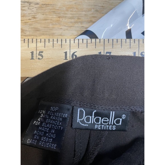 Rafaella Womens Dress Pants Size 10p Petite Brown Polyester Stretch Relaxed Fit - Picture 6 of 6